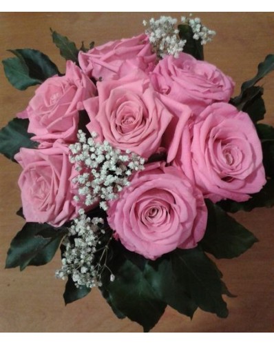 Bouquet rond de roses 7 roses éternelles 
